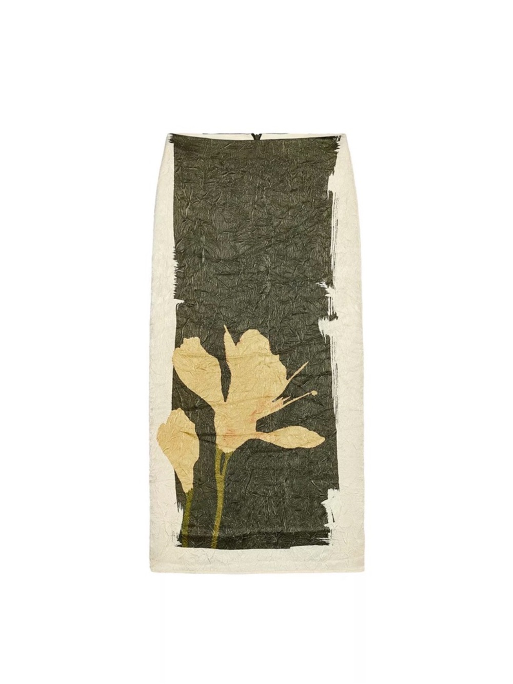 Zara Wrinkled Effect Satin Midi Skirt